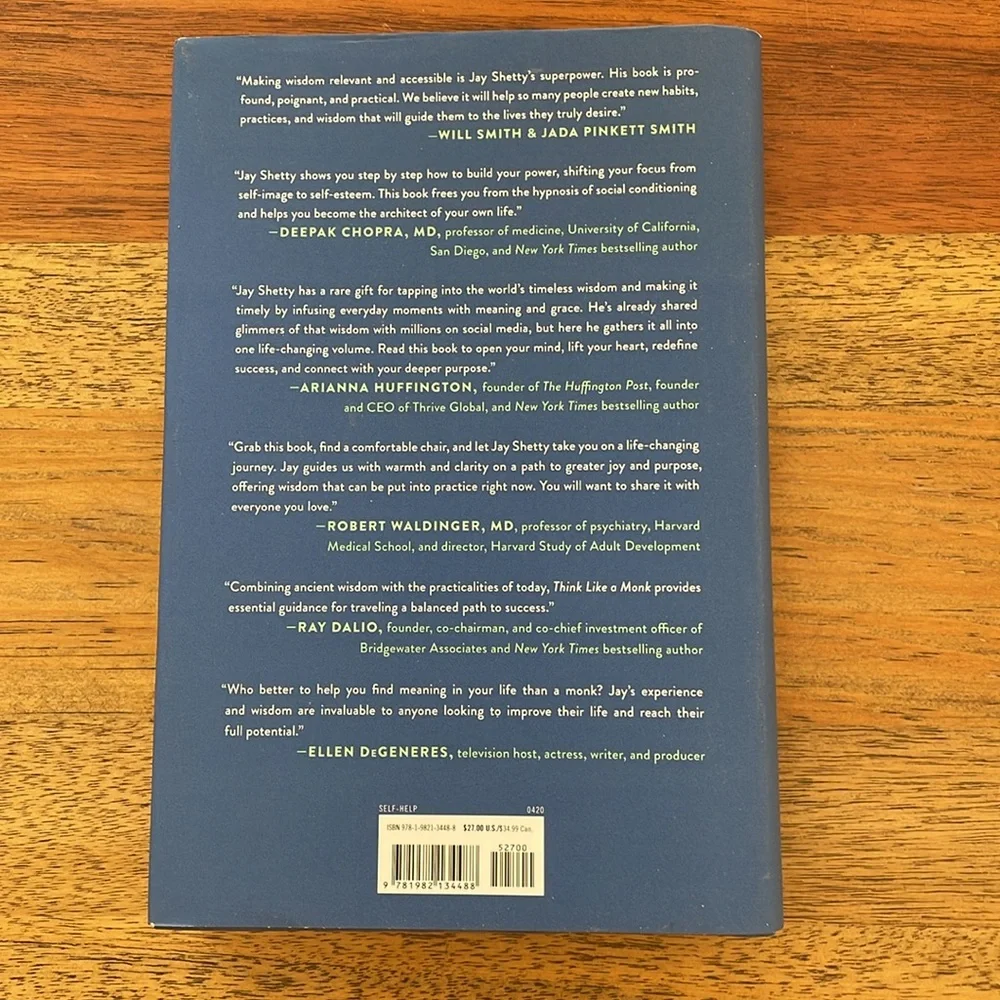 Think Like a Monk Book by Jay Shetty
